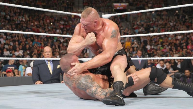 Brock Lesnar and Randy Orton at WWE SummerSlam 2016