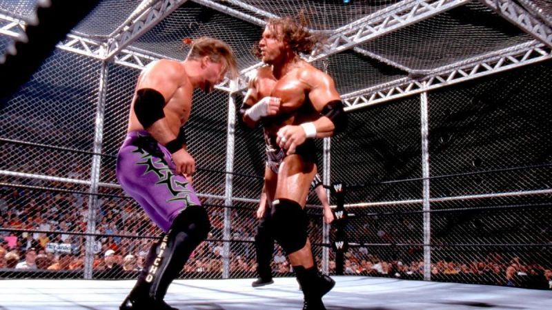 Jericho and Triple H went at it at Judgement Day 2002