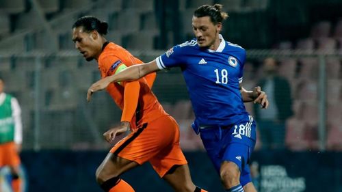 Virgil Van Dijk had a busy night in the Netherlands' draw with Bosnia Herzegovina