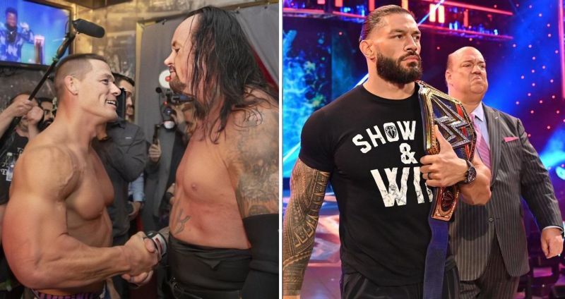 John Cena, The Undertaker, and Roman Reigns