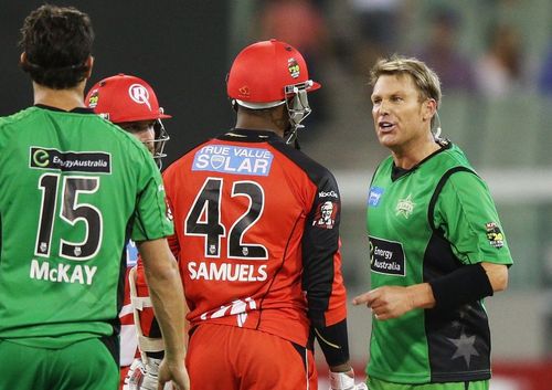 Marlon Samuels and Shane Warne had a quarrel in the Big Bash League seven years ago