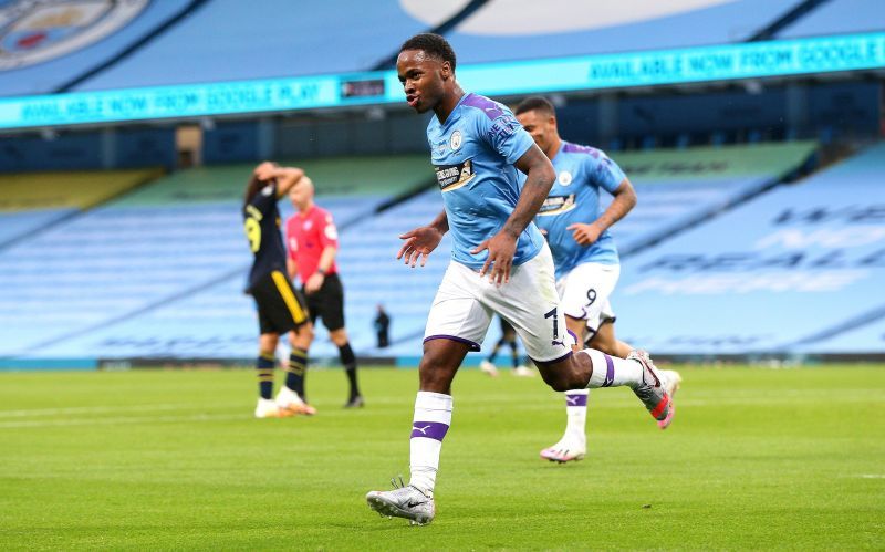 Manchester City&#039;s only goal of the game was scored by Raheem Sterling.