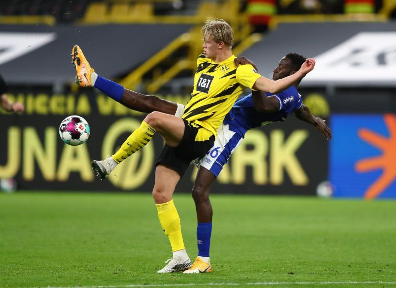 Haaland in action for Dortmund