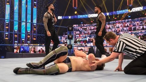 Roman Reigns, Jey Uso and Daniel Bryan on SmackDown