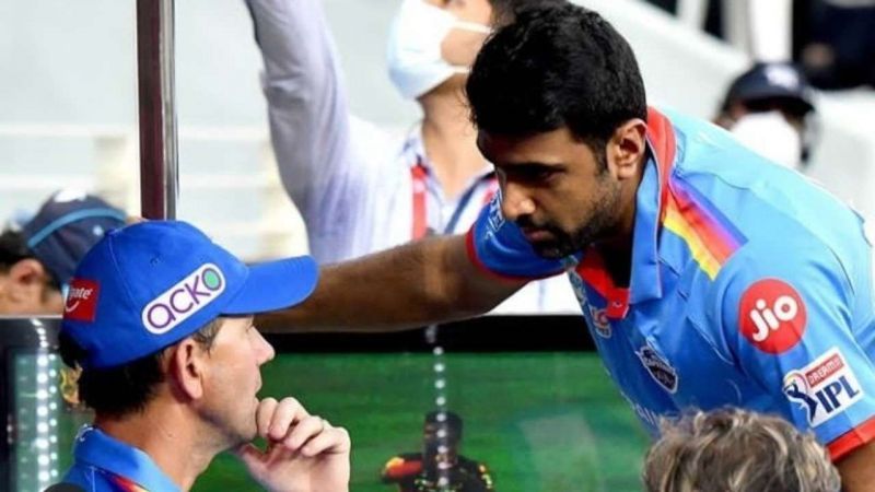 Ricky Ponting and R Ashwin during Delhi Capitals&#039; match (courtesy: iplt20.com)