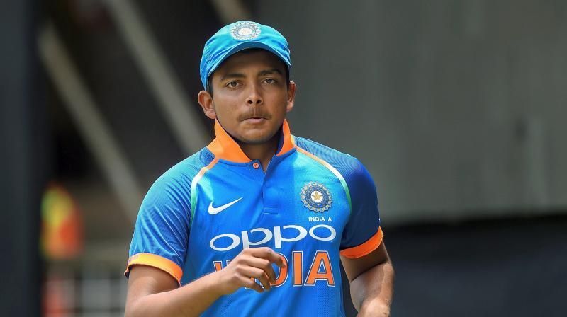 Prithvi Shaw has made the Test squad but has been left out of the ODIs