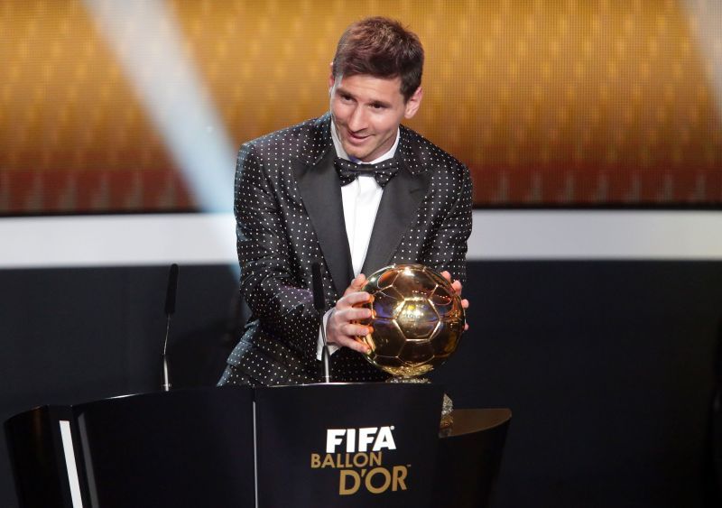 Messi lifted the 2012 Ballon d&#039;Or in his infamous D&amp;G Polka Dot suit