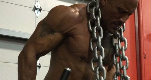 The Rock often includes chains in his workout routine