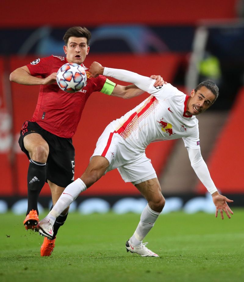 Poulsen was kept firmly in check by the attentions of Harry Maguire all evening