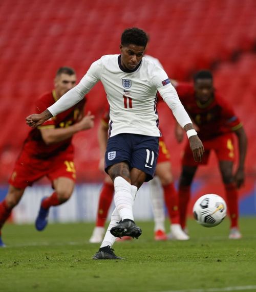 Marcus Rashford's clean penalty cut out Romelu Lukaku's lead for Belgium.