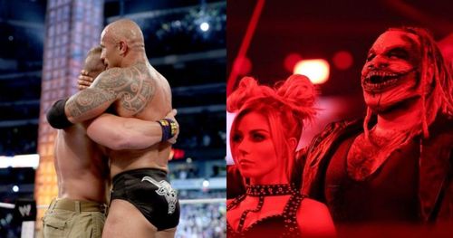 John Cena, The Rock, Alexa Bliss, and The Fiend.