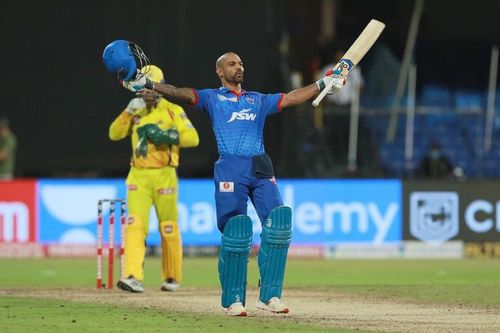 Shikhar Dhawan scored his maiden IPL century to move to the top of the IPL 2020 points table (Credits: IPLT20.com)