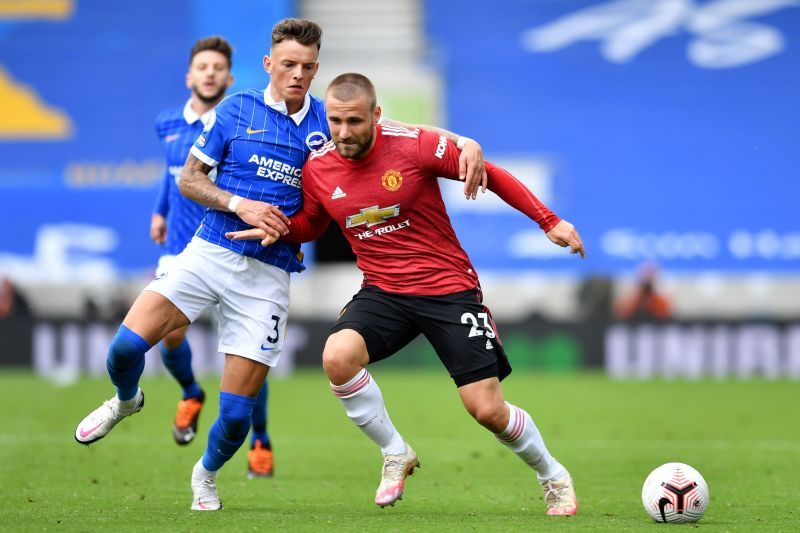 Luke Shaw in action against Brighton &amp; Hove Albion