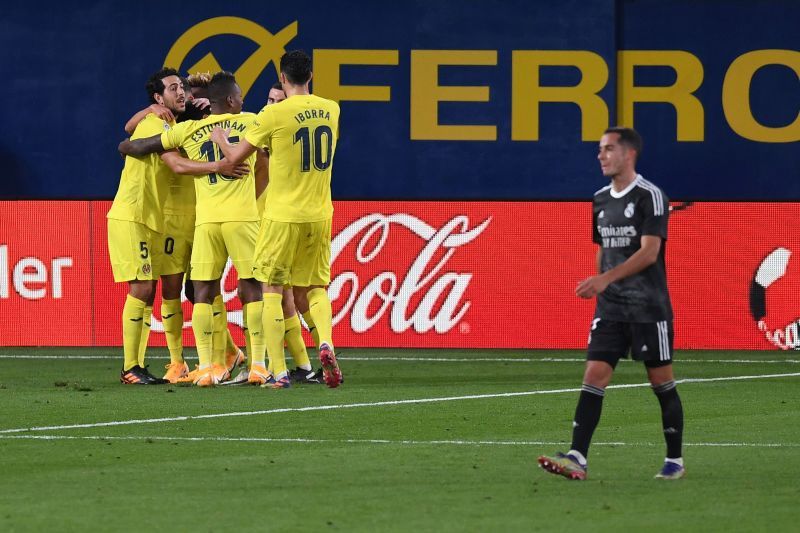 Villarreal CF celebrate after scoring the equalizer