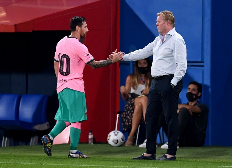 Lionel Messi and Ronald Koeman