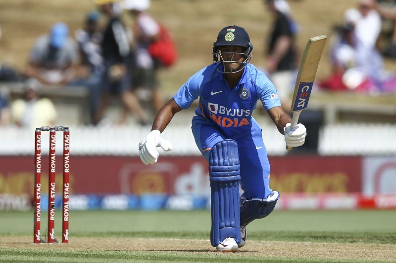Mayank Agarwal in action for the Indian team.