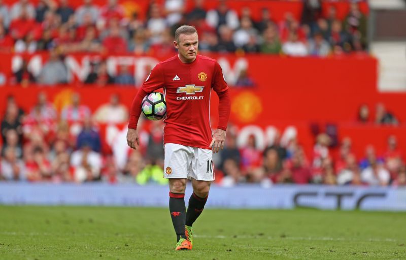 Wayne Rooney playing for Manchester United