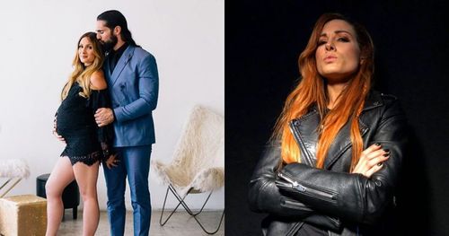 Becky Lynch and Seth Rollins.