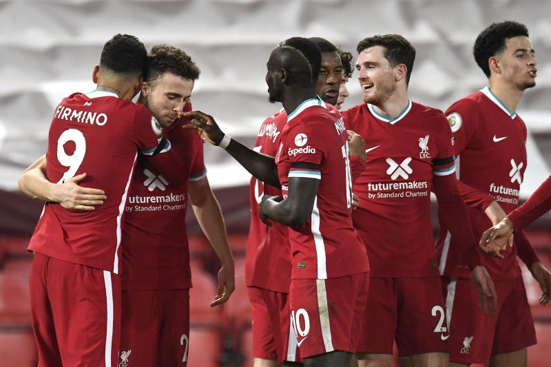 Diogo Jota, Roberto Firmino and a Jonny Evans own-goal secured the result for Liverpool.