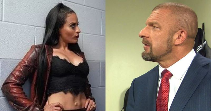 Zelina Vega and Triple H.