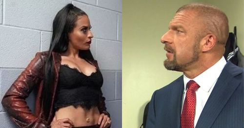 Zelina Vega and Triple H.