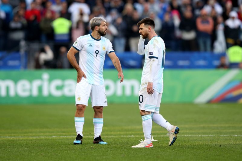 Messi and Aguero in action for Argentina