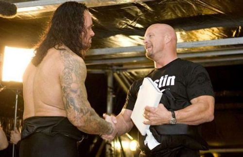 The Undertaker with Stone Cold Steve Austin