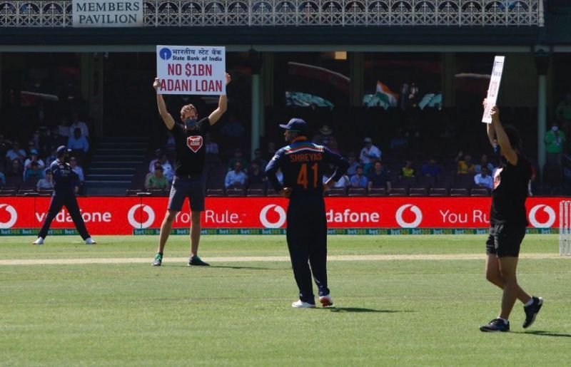 Protestors disrupted the 1st IND v AUS ODI