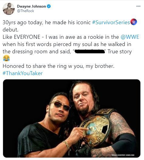 The Rock's tribute to The Undertaker