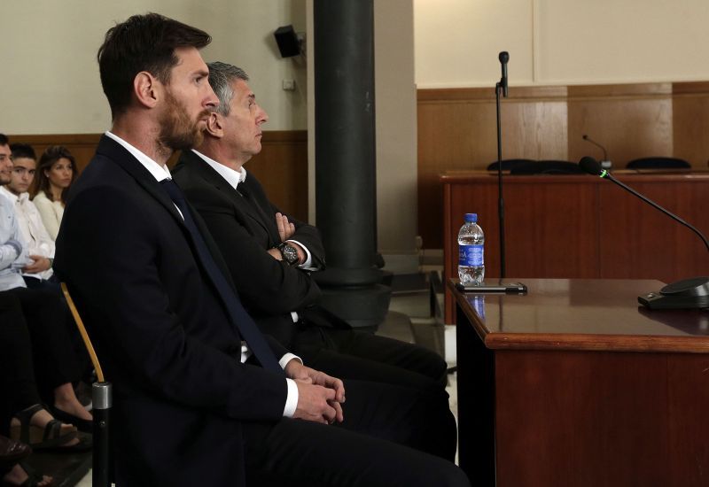 Lionel Messi and his father Jorge Messi