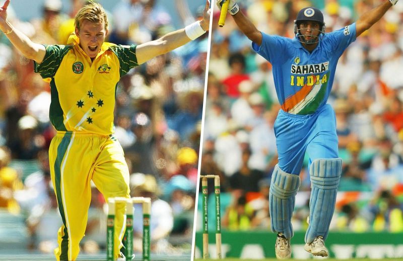 VVS Laxman and Brett Lee during the VB series [cricket.com.au]