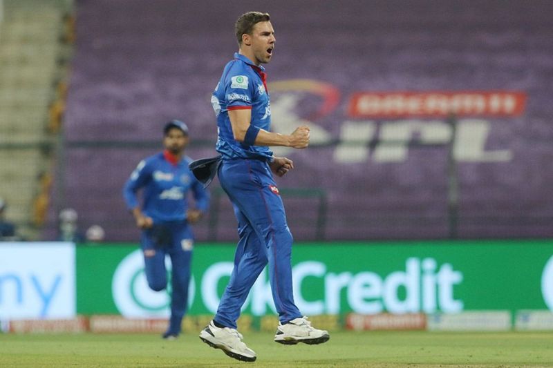 Impressive once again, Nortje damaged RCB&#039;s chances with two wickets in an over. [PC: iplt20.com]