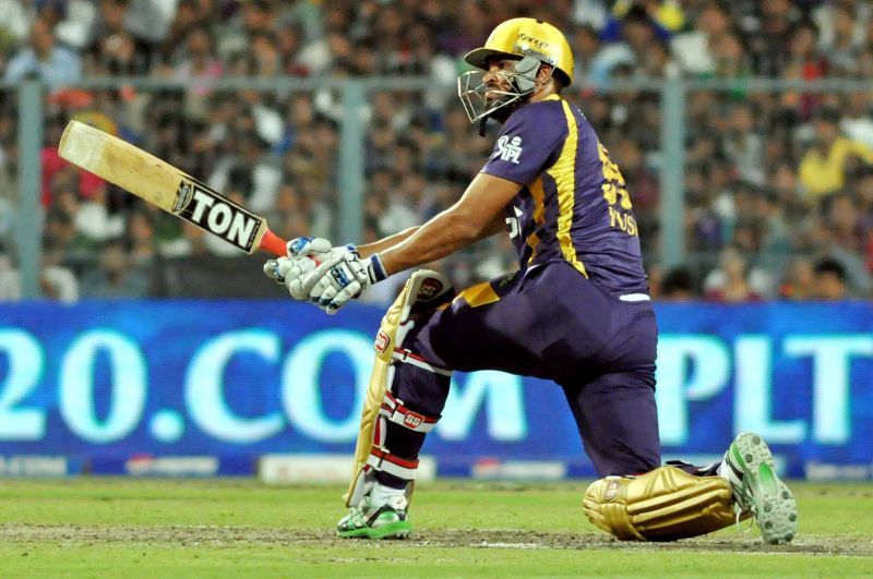 Yusuf Pathan in action for Kolkata Knight Riders in IPL