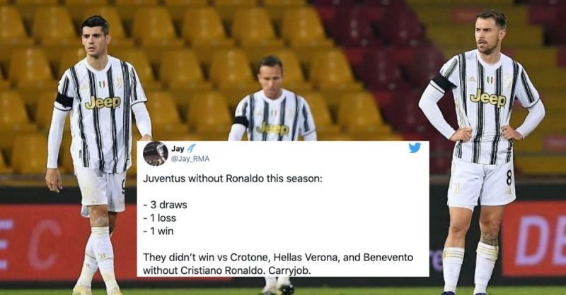 Juventus struggled without Cristiano Ronaldo once again
