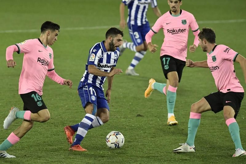 Alaves were reduced to 10-men just after the hour mark, but Barcelona failed to make it count