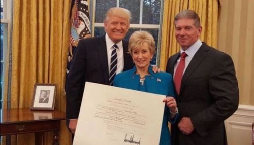 Donald Trump, Linda McMahon and Vince McMahon