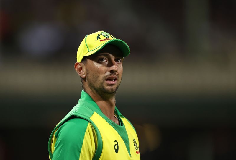 Daniel Sams on the ground during the second ODI.