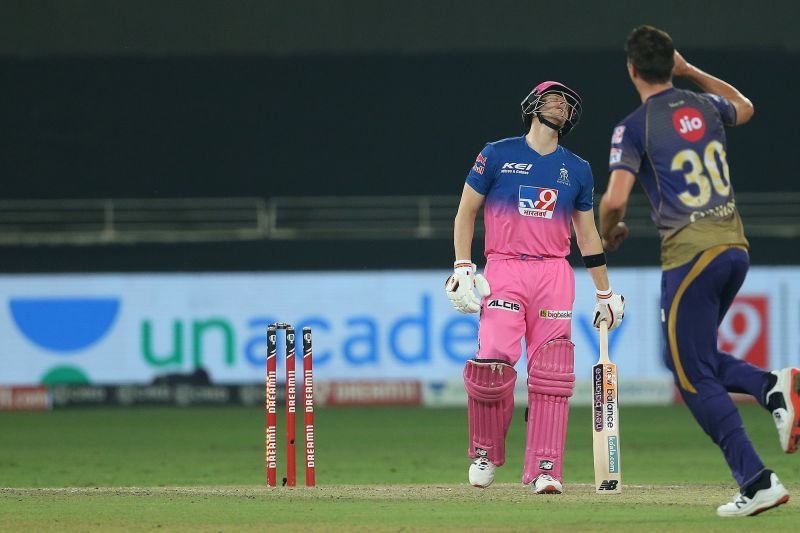 Steve Smith was dismissed by his Australian teammate Cummins in a fiery opening spell. [PC: iplt20.com]