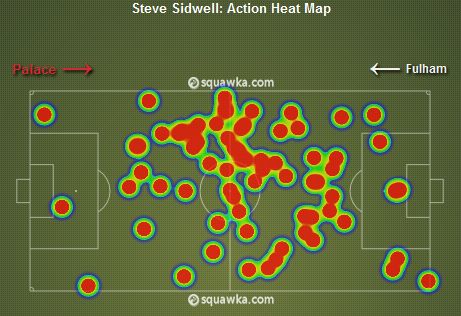 Steve Sidwell Heat Map v Palace