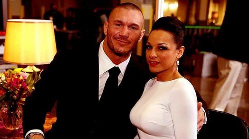 Randy Orton with his wife