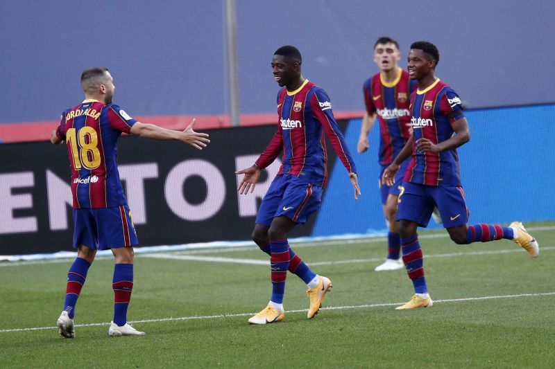 Ousmane Dembele scored Barcelona&#039;s first goal