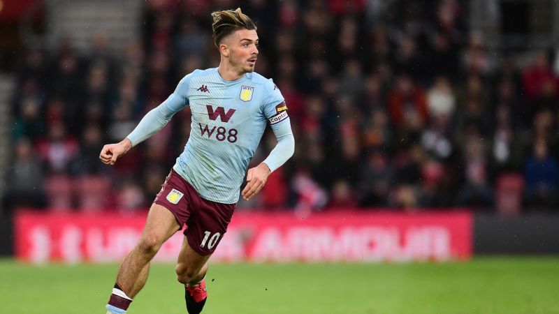 Jack Grealish in a Premier League game for Aston Villa