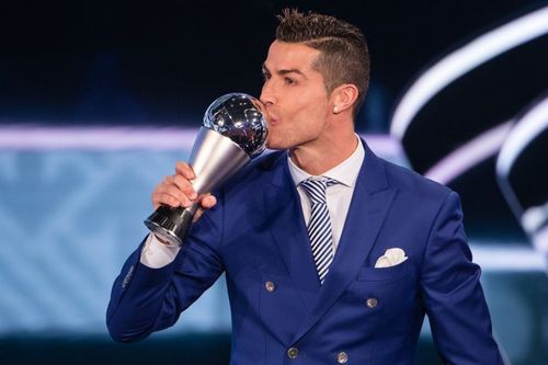 Cristiano Ronaldo with the 2016 FIFA Men's Best Player Award