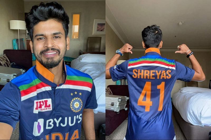 Shreyas Iyer flaunts India&#039;s new jersey that sports 3 stars.