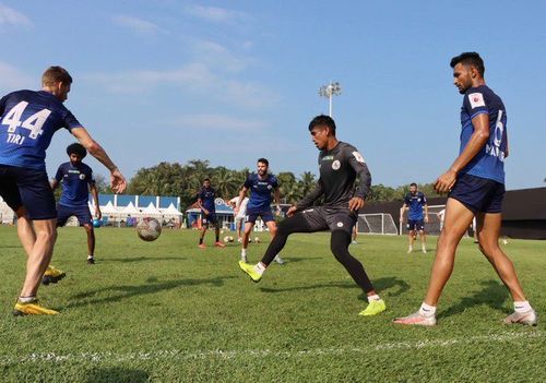 ATK Mohun Bagan players during a practice session (Image credits: ATK Mohun Bagan Twitter)