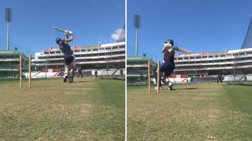 Ben Stokes (L) and Jason Roy (R) in action