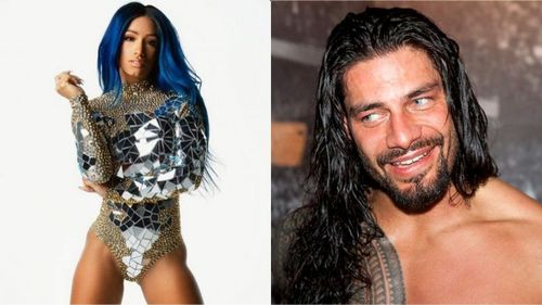 Sasha Banks (left) and Roman Reigns (right)