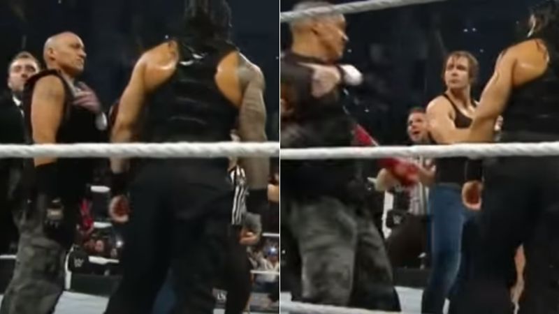 The WWE fan joined Roman Reigns and Dean Ambrose in the ring