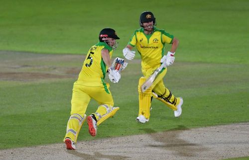 Aaron Finch & David Warner in action.