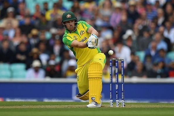 Aaron Finch in action.